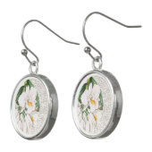 White Orchid Calligraphy Earrings (Angled)