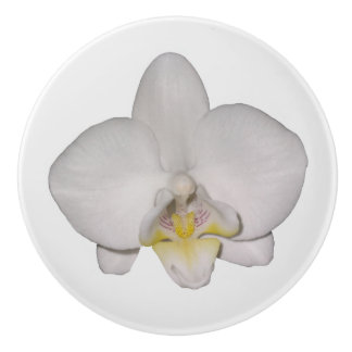 White Orchid Ceramic Knob