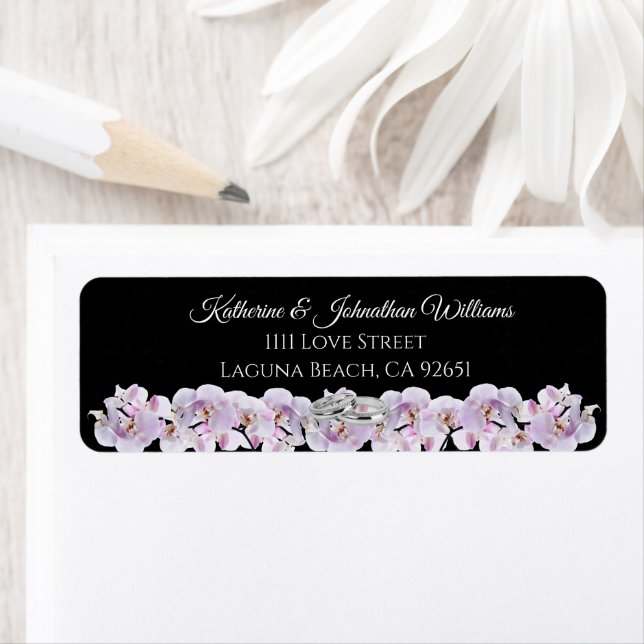 White Orchid Embrace-Wedding- Return Address Label (Insitu)