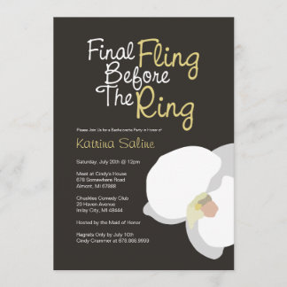 White Orchid Final Fling Before the Ring Invitatio Invitation