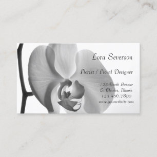 White Orchid Floral Designer Business Card