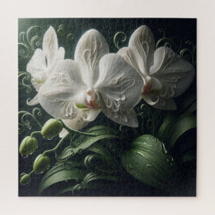 White Orchid Floral  Jigsaw Puzzle