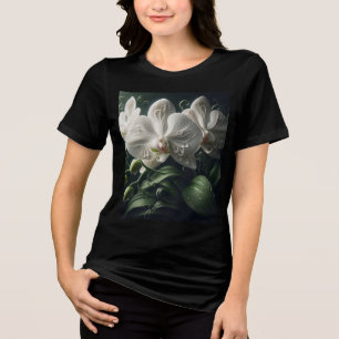 White Orchid Floral Tri-Blend Shirt