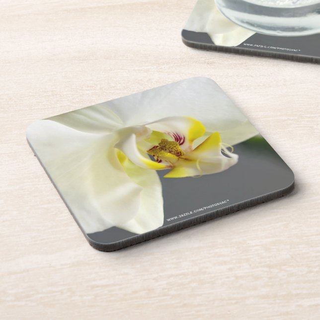 White Orchid Flower Coaster (Left Side)