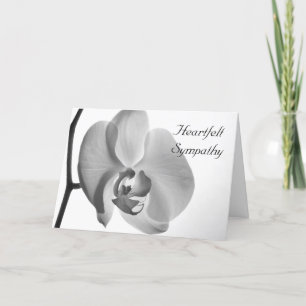 White Orchid Flower Sympathy Card