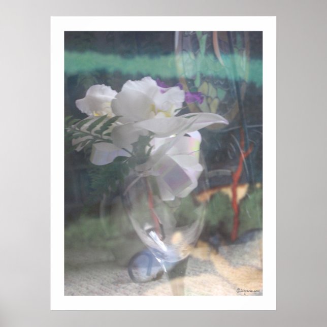 White Orchid Flowers Bouquet  Poster Prints (Front)