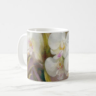 White Orchid Flowers Floral Art Mug Cup