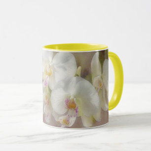 White Orchid Flowers Flower Art Mug Cup