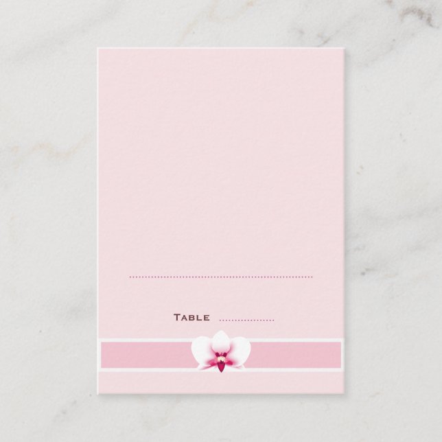 White Orchid Folded Place Cards (Front)