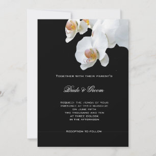 White Orchid Formal Wedding Invitation