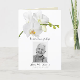 White Orchid Funeral Celebration of Life Photo Program