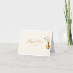 White Orchid Gold Vase Card Luxury Gratitude