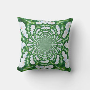 White Orchid Mandala Cushion