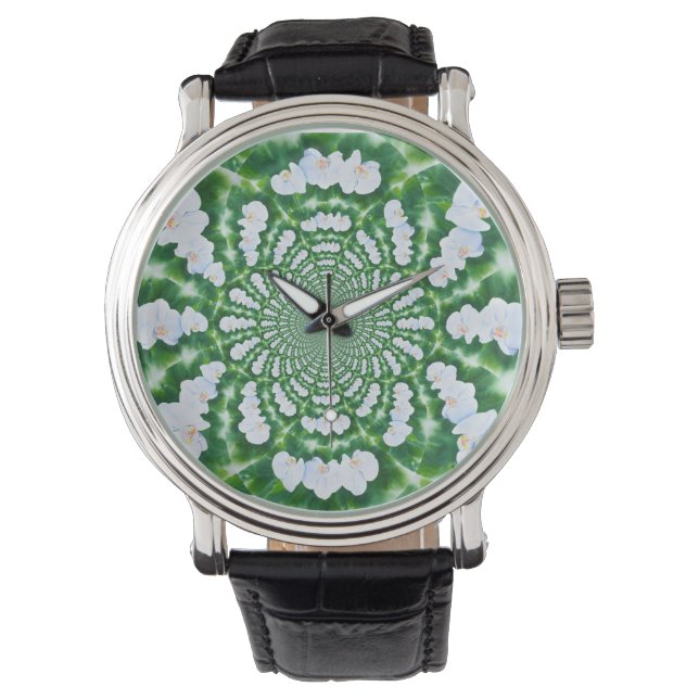 White Orchid Mandala Watch (Front)
