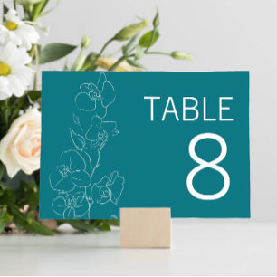 White Orchid • Modern Tropical Table Number Sign
