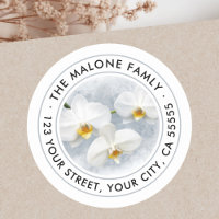 White orchid phalaenopsis painting return address
