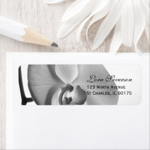 White Orchid Return Address Label