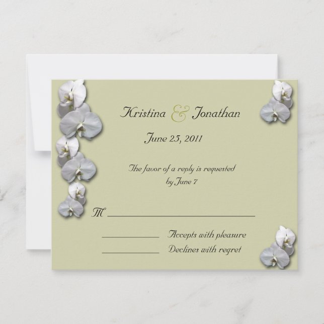 White Orchid RSVP 5.5x4.25 Invitation (Front)