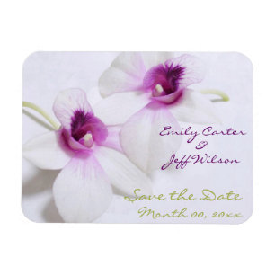 White Orchid Save the Date Magnets