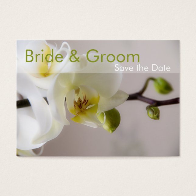 White Orchid • Save the Date Mini Card (Front)