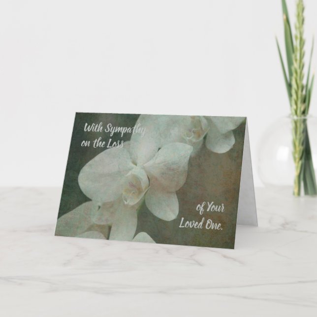 White Orchid Sympathy Card (Front)