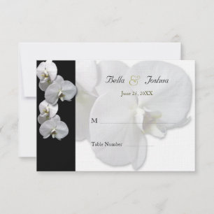 White Orchid Table Seating Cards