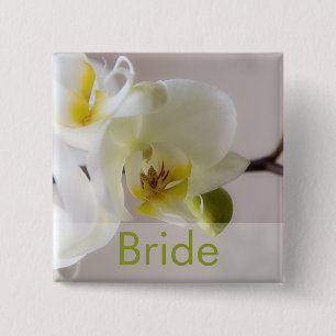 White Orchid • Wedding Button