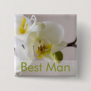 White Orchid • Wedding Button