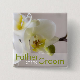 White Orchid • Wedding Button