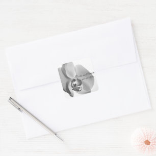 White Orchid Wedding Envelope Seals