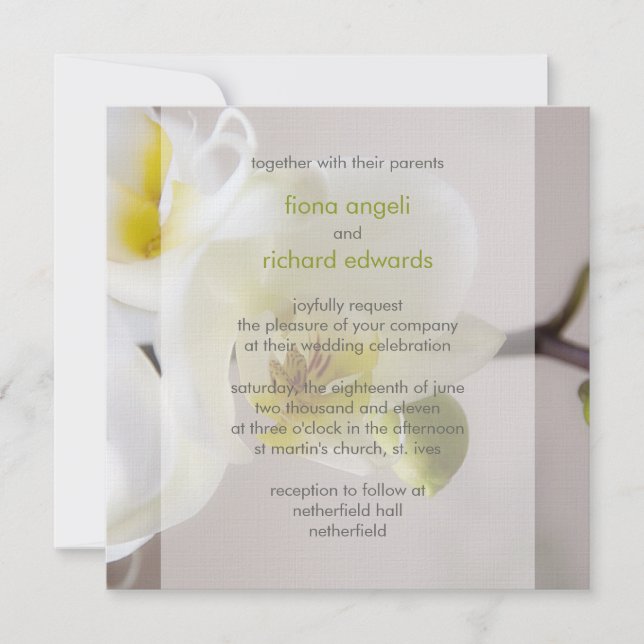 White Orchid • Wedding Invitation (Front)