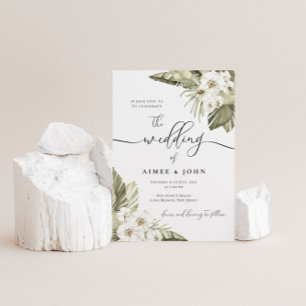 White Orchid Wedding Invitation