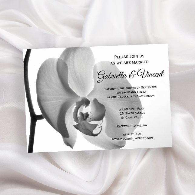 White Orchid Wedding Invitation (Set an elegant tone for your marriage ceremony with the pretty White Orchid Wedding Invitation.)