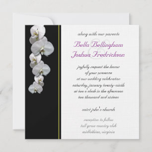 White Orchid Wedding Invitation 5.25x5.25