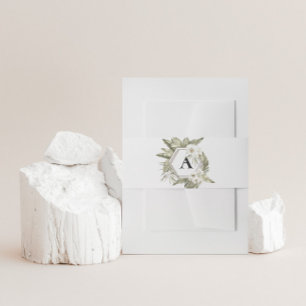 White Orchid Wedding Invitation Belly Band