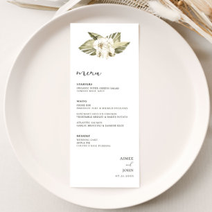 White Orchid Wedding Menu