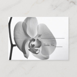 White Orchid Wedding Place Card