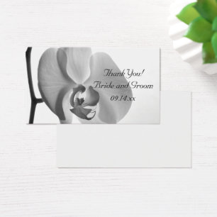 White Orchid Wedding Thank You Favour Tags