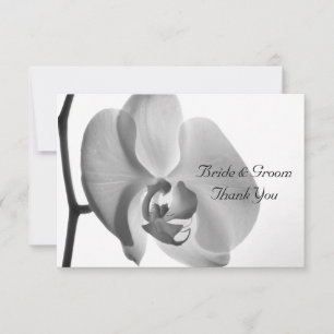 White Orchid Wedding Thank You Notes - Flat