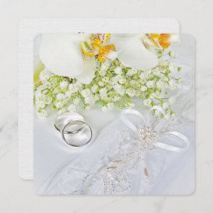 White Orchid Wedding Vow Renewal Invitation