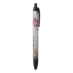 White Orchids Beautiful Tropical Flowers Black Ink Pen