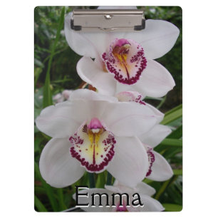 White Orchids Beautiful Tropical Flowers Clipboard