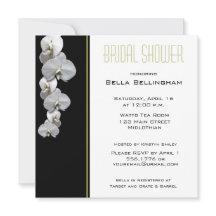 White Orchids Bridal Shower Invitation
