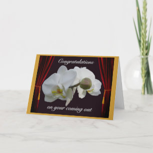White Orchids Congratulations on Coming Out Card
