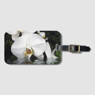 White Orchids Emerging from Water Luggage Tag