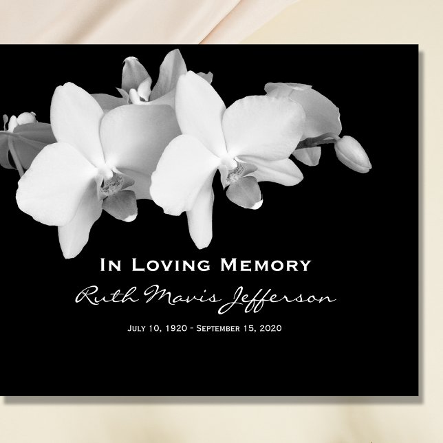 White Orchids Memorial or Funeral Guest Book (Creator Uploaded)