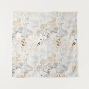 White orchids on a light cream tapestry