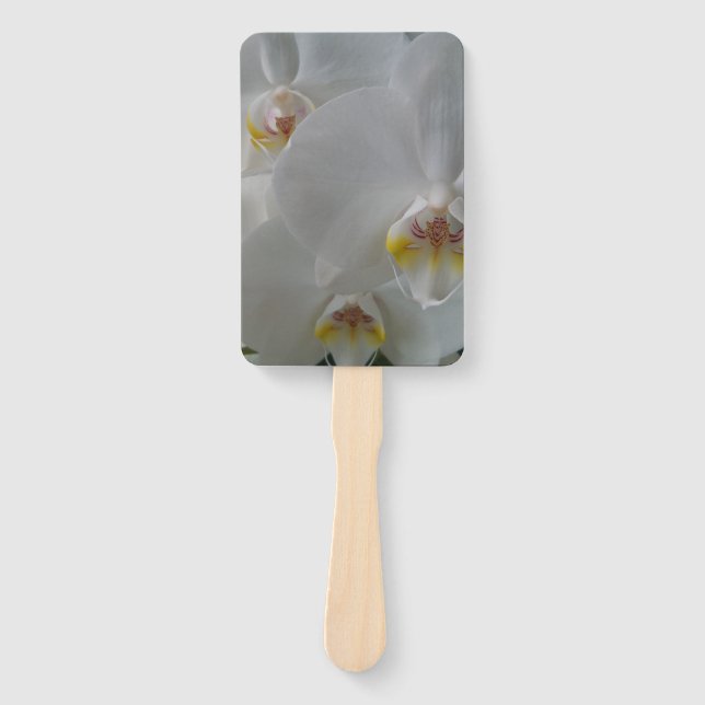 White orchids on customisable fan (Front)
