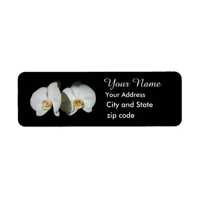 White Orchids -quiet moments Return Address Label (Front)