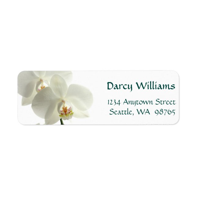 White Orchids Return Address Label (Front)